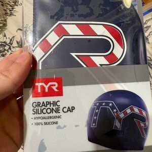 TYR Stars & Stripes Graphic Silicone Swim Cap Graphic Silicone Cap LCSTRSRP